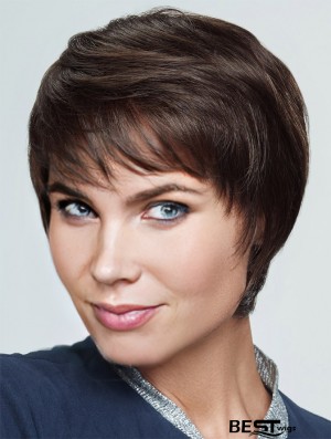 Hair Wigs Brown Cropped Straight Boycuts Wigs