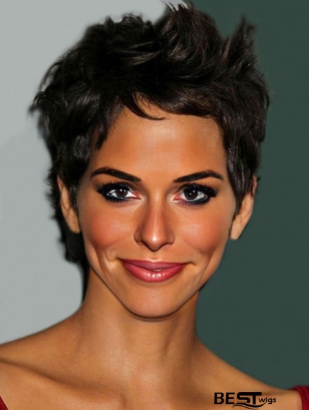 Short  Wigs With Lace Front Boycuts Wavy Style Cropped Length