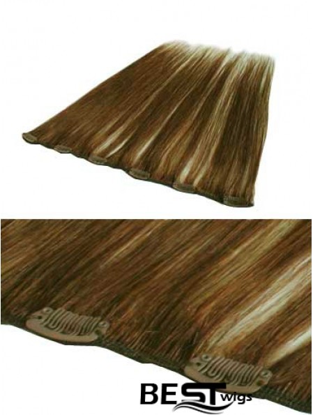 Beautiful Brown Straight Remy Human Hair Clip In Hair Extensions