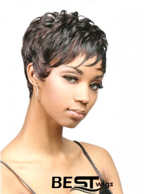 Cropped Black Wavy Boycuts Discount African American Wigs