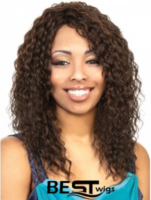 Long Brown Wavy With Bangs Beautiful African American Wigs