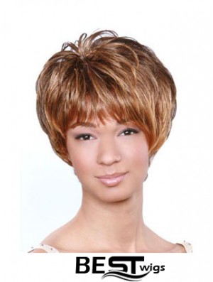 Short Brown Wavy Boycuts Popular African American Wigs