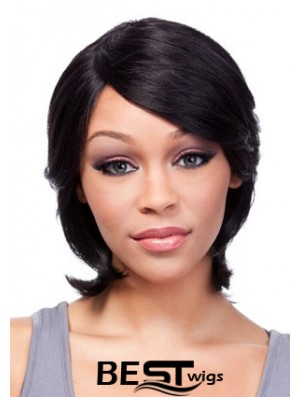 Chin Length Black Straight With Bangs Incredible African American Wigs