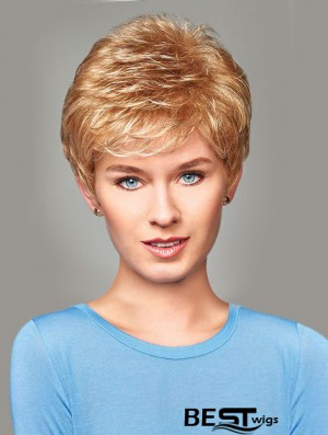 Buy Synthetic With Capless Short Length Blonde Color