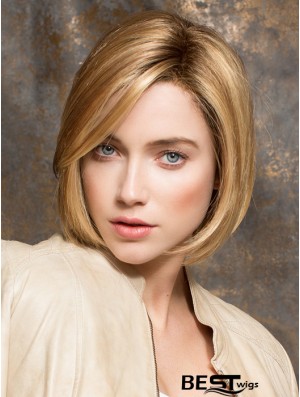 Chin Length Blonde No-Fuss 10 inch Straight Bob Wigs