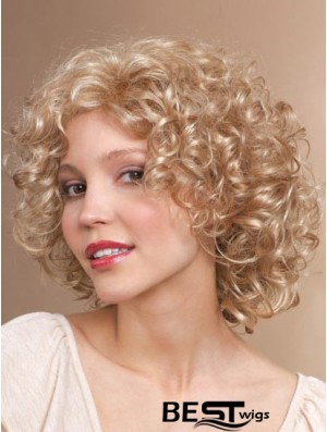 Chin Length Classic Curly Blonde Stylish Synthetic Wigs