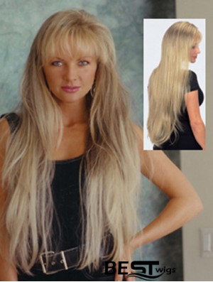 UK Synthetic Wig Shop Long Length With Bangs Wavy Style