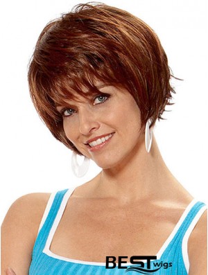 Short Layered Straight Auburn Popular Synthetic Wigs