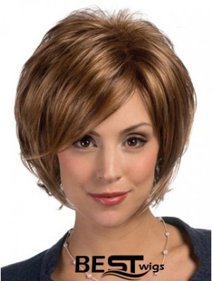 Lace Front Chin Length Straight Brown Modern Bob Wigs