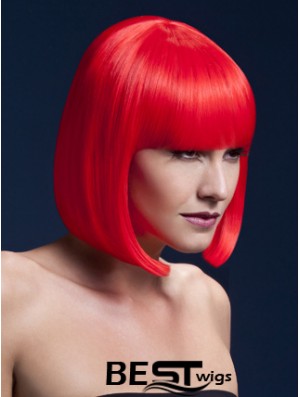 Affordable 12 inch Straight Red Bobs Short Wigs