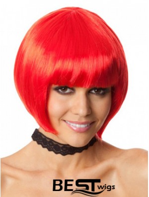 Amazing 10 inch Straight Red Bobs Short Wigs