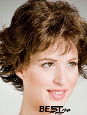 Stylish 8 inch Wavy Brown Layered Short Wigs