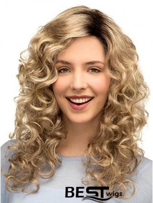 Curly Ideal 16 inch Blonde Classic Long Wigs