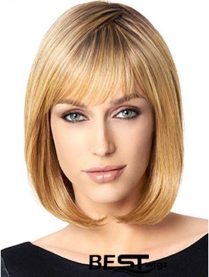 Bobs Blonde Straight Chin Length 10 inch Affordable Medium Wigs