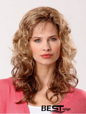 Synthetic Brown Curly 14 inch Capless Layered Long Wigs