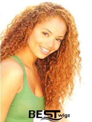 Curly Without Bangs Long Auburn Soft Lace Front Wigs