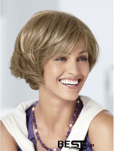 Capless Short Wavy Blonde Great Bob Wigs