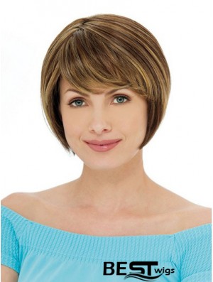 Capless Short Straight Auburn Ideal Bob Wigs