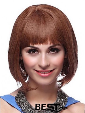 Capless Chin Length Straight Auburn Exquisite Bob Wigs