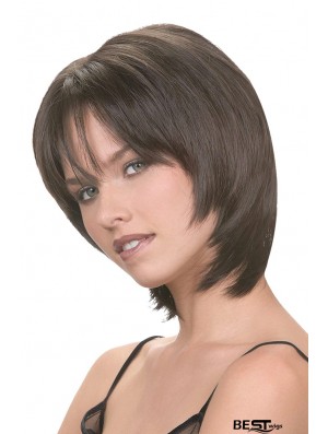 Capless Chin Length Straight Brown Hairstyles Bob Wigs