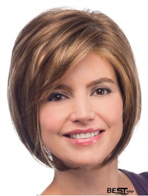 Straight Chin Length Blonde 10 inch Capless Soft Bob Wigs