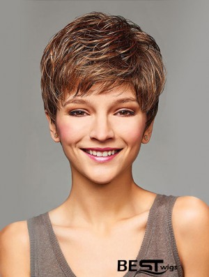 Short Curly Wigs With Capless Synthetic Blonde Color Cropped Length