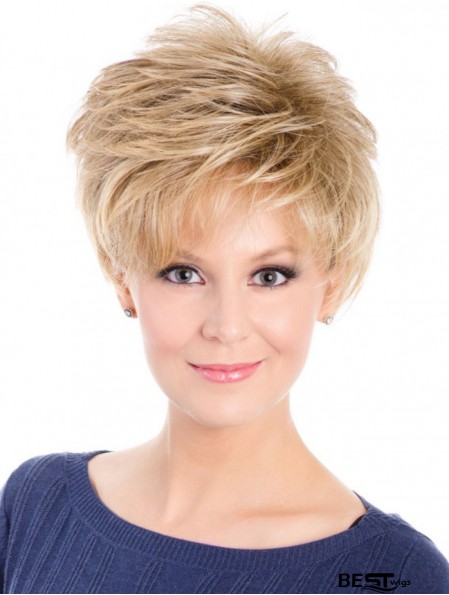 Layered Wavy Short Blonde Synthetic Capless Buy Wig