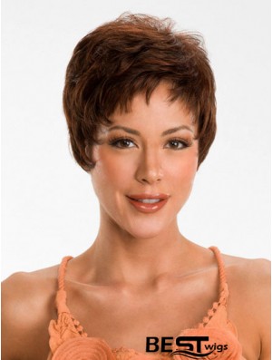 Boycuts Straight Auburn Capless Comfortable Short Wigs