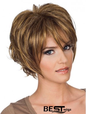 Layered Wavy Auburn Capless Amazing Short Wigs