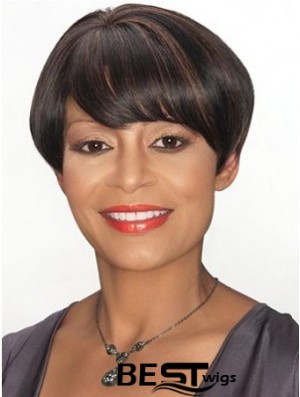 Boycuts Straight Brown Capless Modern Short Wigs