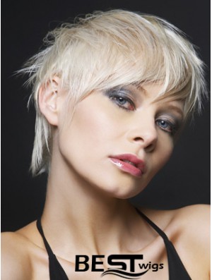 Lace Front Boycuts Short Straight 8 inch Platinum Blonde Ideal Fashion Wigs