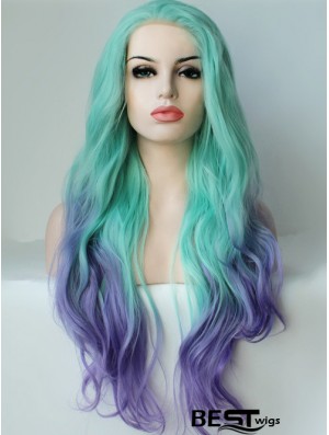 22 inch Ombre/2 Tone Long Without Bangs Wavy Ideal Lace Wigs