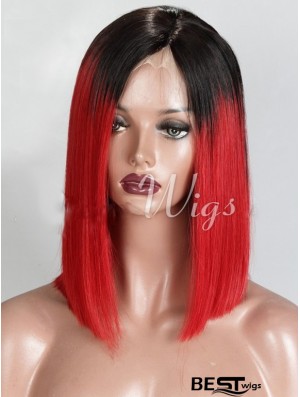 Chin Length Ombre/2 Tone Straight Bobs Discount African American Wigs