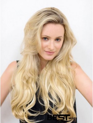 Long Wavy Blonde Best Synthetic Half Wigs