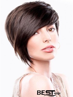 Brown Straight Chin Length Bobs Capless Cheapest Wigs Online