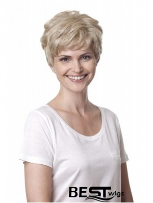 Blonde Curly Short Layered 100% Hand-tied Cheap Hair Online