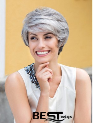 Wavy Lace Front 8 inch Top Short Grey Wigs