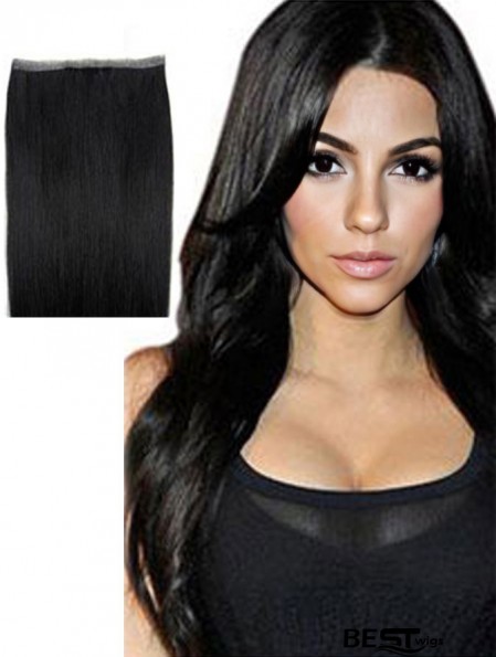 Straight Remy Human Hair Black Good Weft Extensions